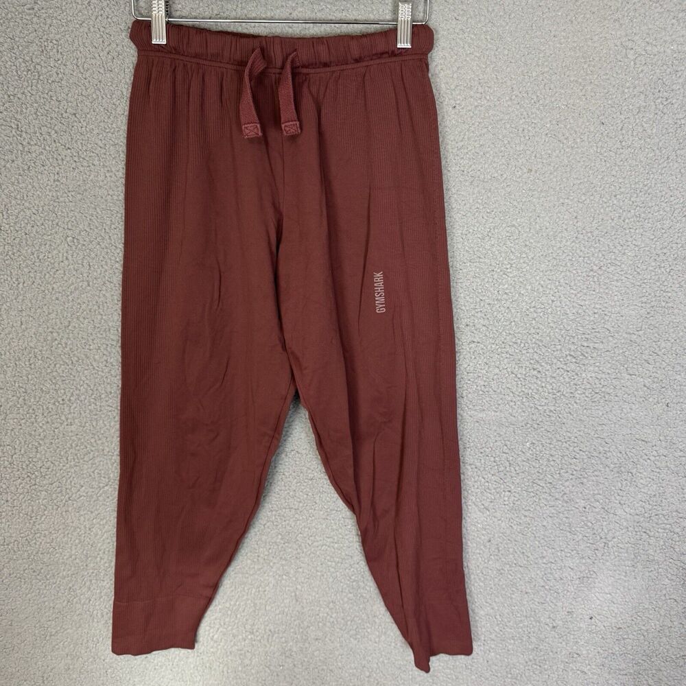 Gymshark Pants Womens S Maroon Joggers Elastic Waist Active Gym Stretch